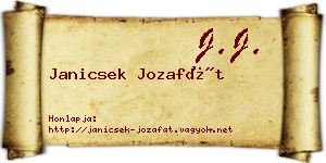 Janicsek Jozafát névjegykártya